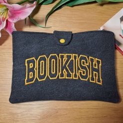 Book sleeve - BOOKISH- Yellow on black denim 1 Book sleeve - BOOKISH- Yellow on black denim 1