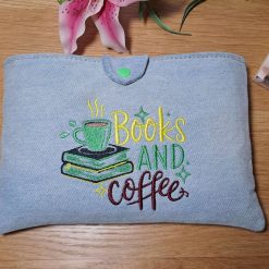 Book sleeve - BOOKS & COFFEE - Washed denim 3