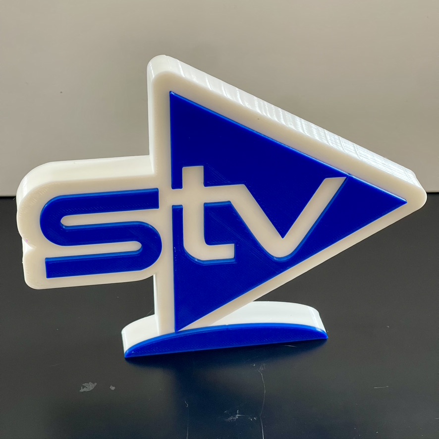 Scottish STV Television 3D plaque Shelf / Desk Autistic Autism ADHD Sensory Gift Scottish STV Television 3D plaque Shelf / Desk Autistic Autism ADHD Sensory Gift