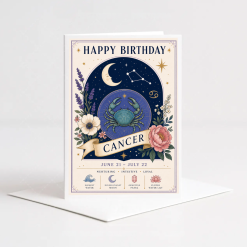 Cancer Starsign 5x7 Birthday Card