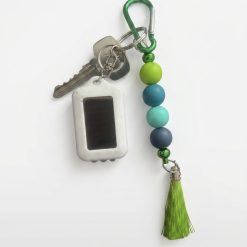 Personalised keepsake beaded carabiner keychain, handmade keyring, gifts for her/him, bag charm clip. 2 keychain deal 1