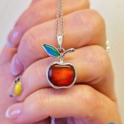 Aurora Opal Apple Sterling Silver Pendant 4 Aurora Opal Apple Sterling Silver Pendant 4