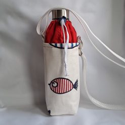 FISH Embroidered water bottle carrier/holder + FREE BOTTLE