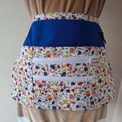 HALF APRON Splash floral Print - Vendor, Crafters, Utility, Gardeners Multi pocket & zippered