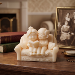 Elderly Couple Reading Candle | Romantic "Eternal Love" Decor, Anniversary Keepsake