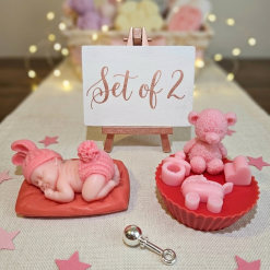 Sleeping Baby Teddy Bear Scented Candles | Baby Shower Christening Favors
