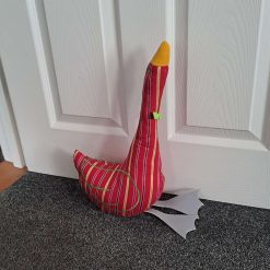 GIOVANNI GOOSE DOORSTOP - Filled complete Door Stop - Stripy red