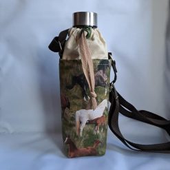 HORSES PRINT water bottle carrier/holder + FREE BOTTLE