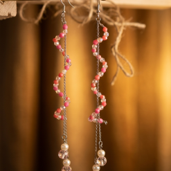 Rosy Helix Cascade Earrings