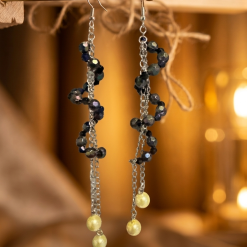 Amber Twist Dangle Earrings