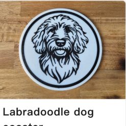 Dog Coasters Set off 4 plus Holder 46