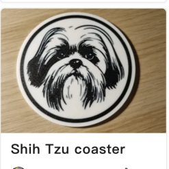 Dog Coasters Set off 4 plus Holder 43