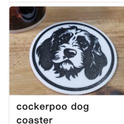 Dog Coasters Set off 4 plus Holder 41