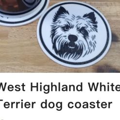 Dog Coasters Set off 4 plus Holder 48