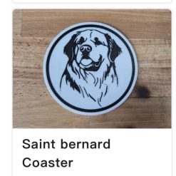 Dog Coasters Set off 4 plus Holder 75