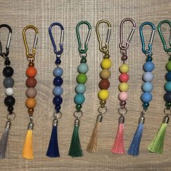 Personalised keepsake beaded carabiner keychain, handmade keyring, gifts for her/him, bag charm clip. 2 keychain deal 3