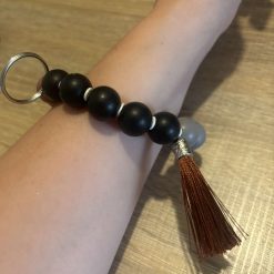 Handmade beaded wristlet with tassel, gift for her, new mum gift, key holder, organised personalised gift 1 Handmade beaded wristlet with tassel, gift for her, new mum gift, key holder, organised personalised gift 1
