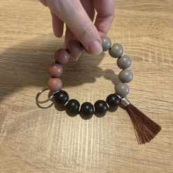 Handmade beaded wristlet with tassel, gift for her, new mum gift, key holder, organised personalised gift 2 Handmade beaded wristlet with tassel, gift for her, new mum gift, key holder, organised personalised gift 2