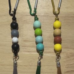 Personalised keepsake beaded carabiner keychain, handmade keyring, gifts for her/him, bag charm clip. 2 keychain deal 2