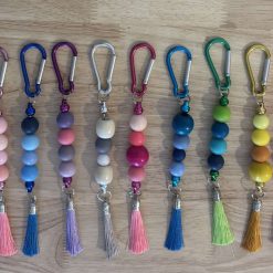 Personalised keepsake beaded carabiner keychain, handmade keyring, gifts for her/him, bag charm clip. 2 keychain deal 5