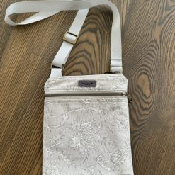 Light Gray Thistle Pattern Cross Body Dog Walking Messenger Bag