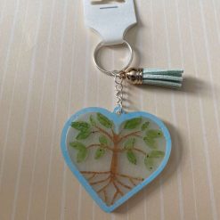 ✨ Handmade Resin Heart Keychain - Tree of Life Design ✨