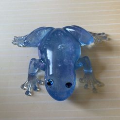 💎 Handmade Shimmery Blue Resin Frog – Unique Art Decor