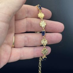 Sapphire Clover Bracelet 3 Sapphire Clover Bracelet 3