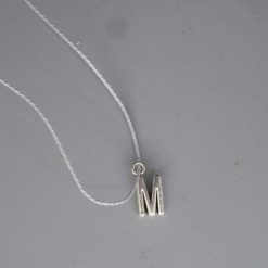 Boho blue Corded Necklace letter M necklace length 42cm pendant W9mm x L15mm