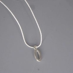 Boho white Corded Necklace letter O necklace length 42cm pendant W6mm x L15mm
