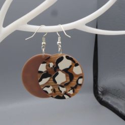 brown Leopard Earrings. length 35mm width 35mm
