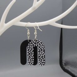 Polka Dot U Shape Earrings. length 32mm width 22mm