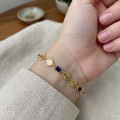 Sapphire Clover Bracelet 5 Sapphire Clover Bracelet 5