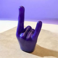 ✨ Handmade Purple Resin Rock On Hand Sculpture – Bold & Iconic! ✨