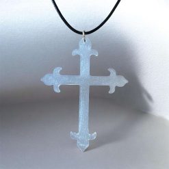 ✨ Handmade white Resin Cross Necklace ✨
