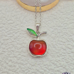 Aurora Opal Apple Sterling Silver Pendant