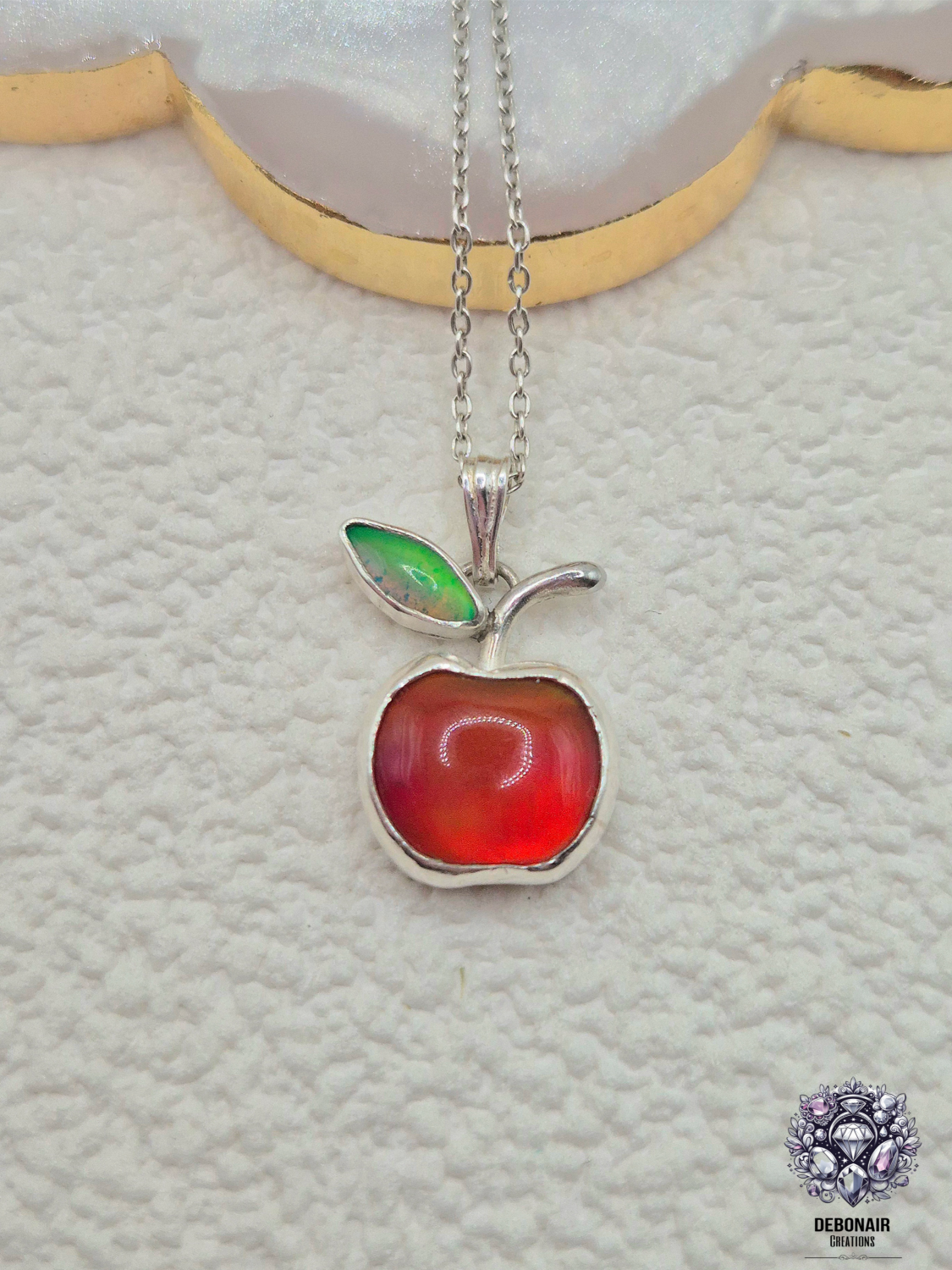 Aurora Opal Apple Sterling Silver Pendant Aurora Opal Apple Sterling Silver Pendant