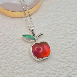 Aurora Opal Apple Sterling Silver Pendant 1 Aurora Opal Apple Sterling Silver Pendant 1