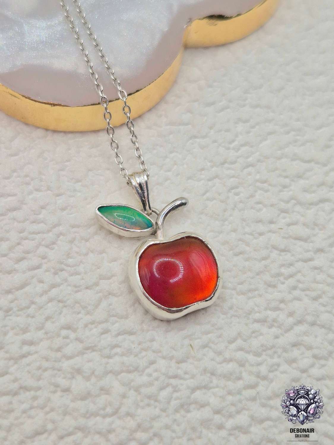 Aurora Opal Apple Sterling Silver Pendant Aurora Opal Apple Sterling Silver Pendant
