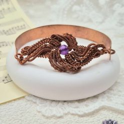Amethyst Bare Copper Bracelet