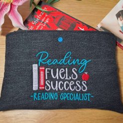 Book sleeve - READING FUELS- Black denim