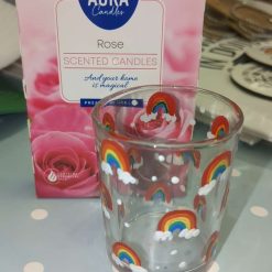 Hand-Painted Rainbow Tealight Holder & Candles 1