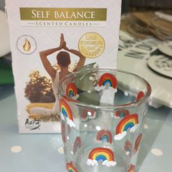 Hand-Painted Rainbow Tealight Holder & Candles 3