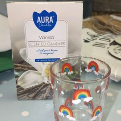 Hand-Painted Rainbow Tealight Holder & Candles 2