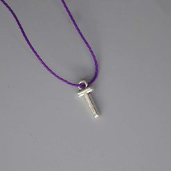 Boho purple Corded Necklace letter T necklace length 42cm pendant W5mm x L14mm