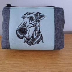 AIRDALE embroidered Small cosmetic bag pouch Dog Lover