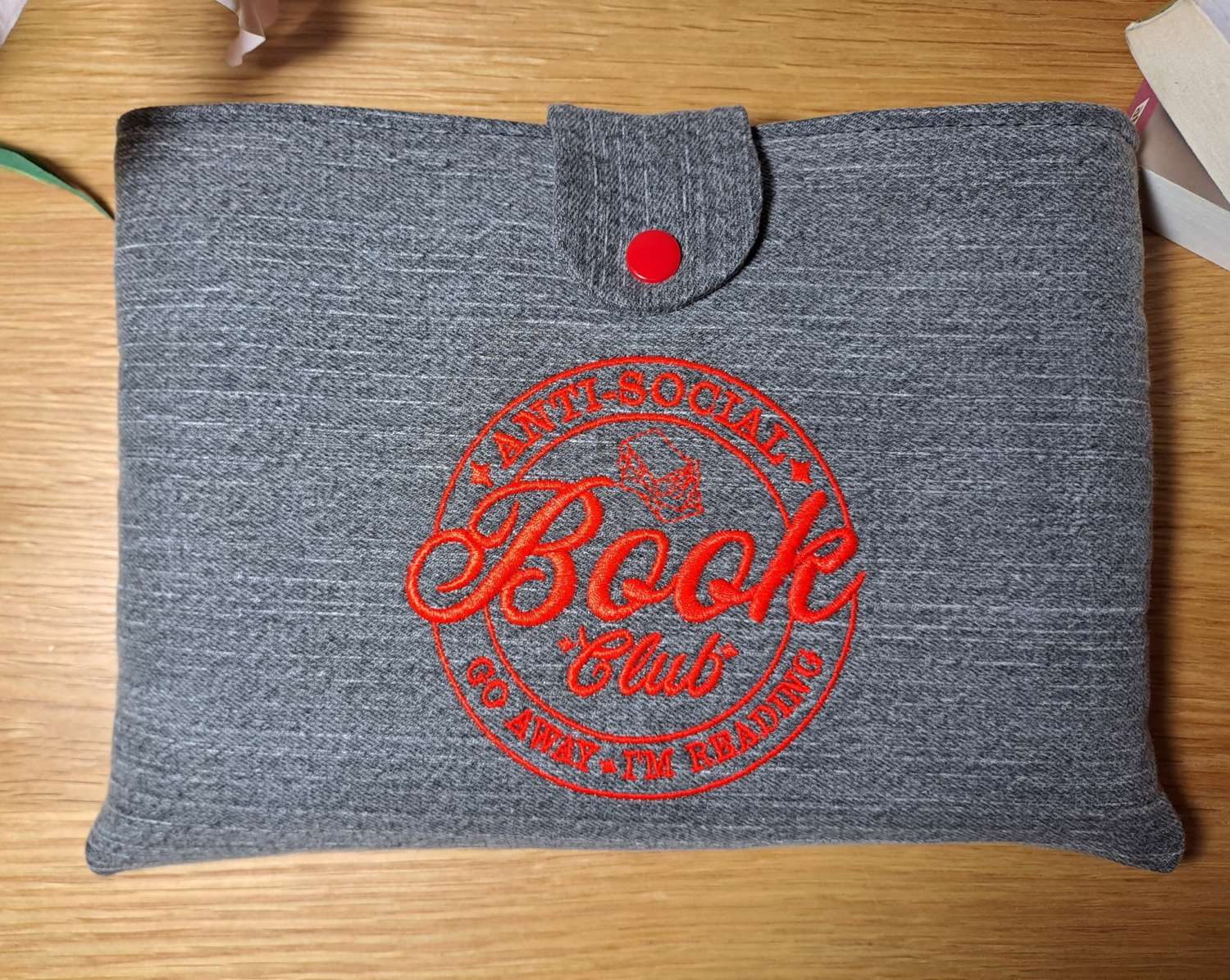 Book sleeve - ANTI-SOCIAL - Grey denim Book sleeve - ANTI-SOCIAL - Grey denim