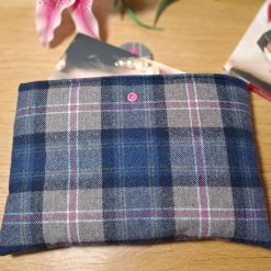 Book sleeve - GREY & PINK CHECK