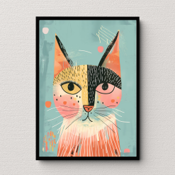 Boho Kitty Wall Art Poster Print