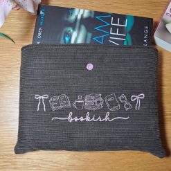 Book sleeve - BOOKISH - Brown strip denim